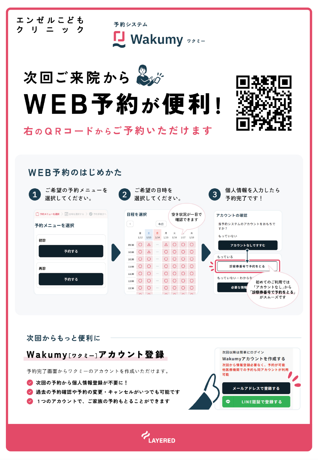 エンゼルこどもクリニックWeb予約の手順